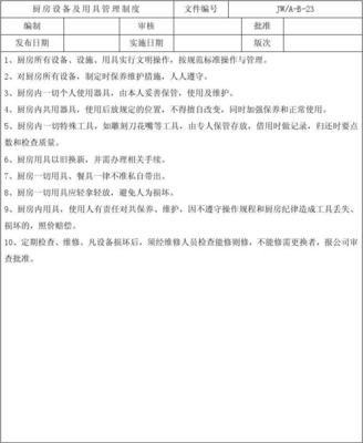 定期維護(hù)廚房用具記錄表